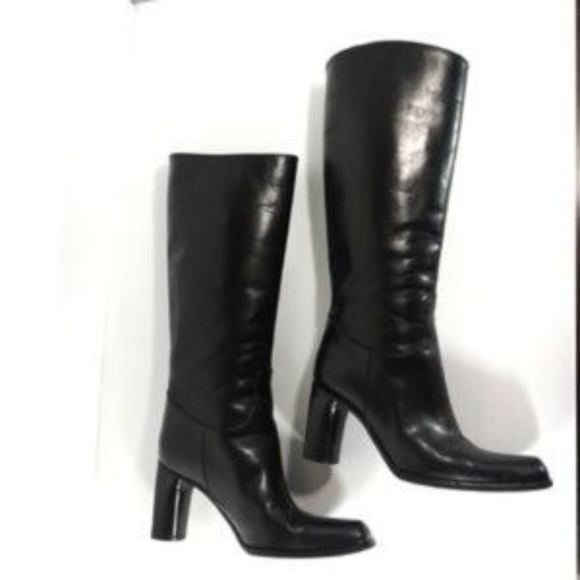Bally Shoes - BALLY Knee High Boots Black Leather Cimosa 6
